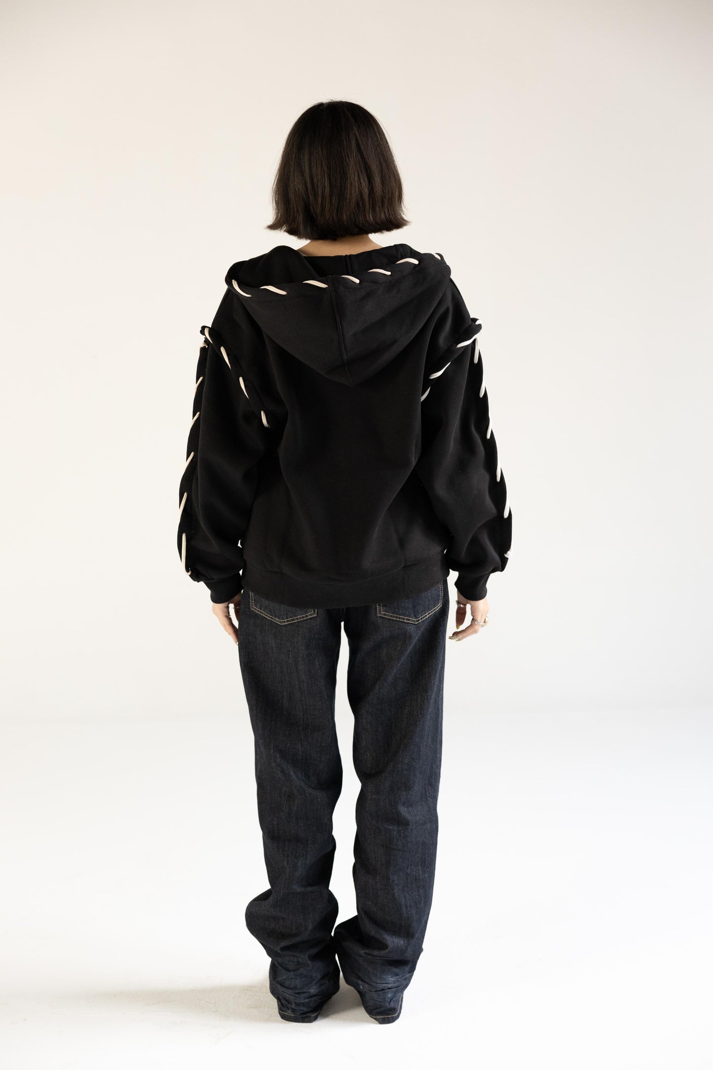 Wired Zip-up Hoodie in Black