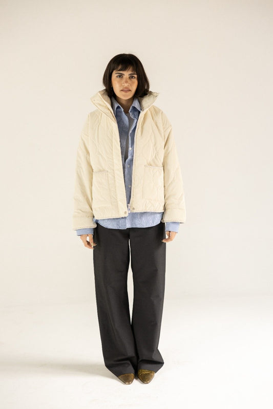 Waterproof Padded Jacket in Off White