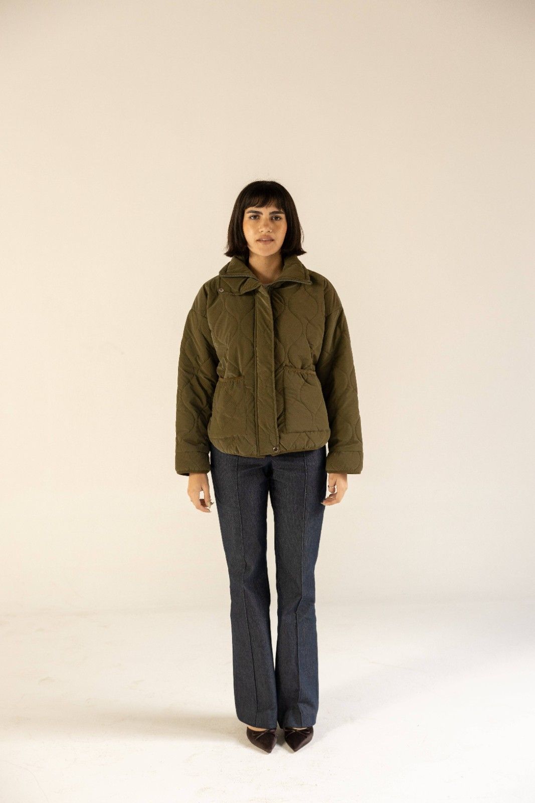 Waterproof Padded Jacket in Olive Green