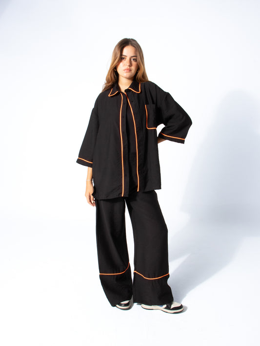 Edgy Linen Set in Black