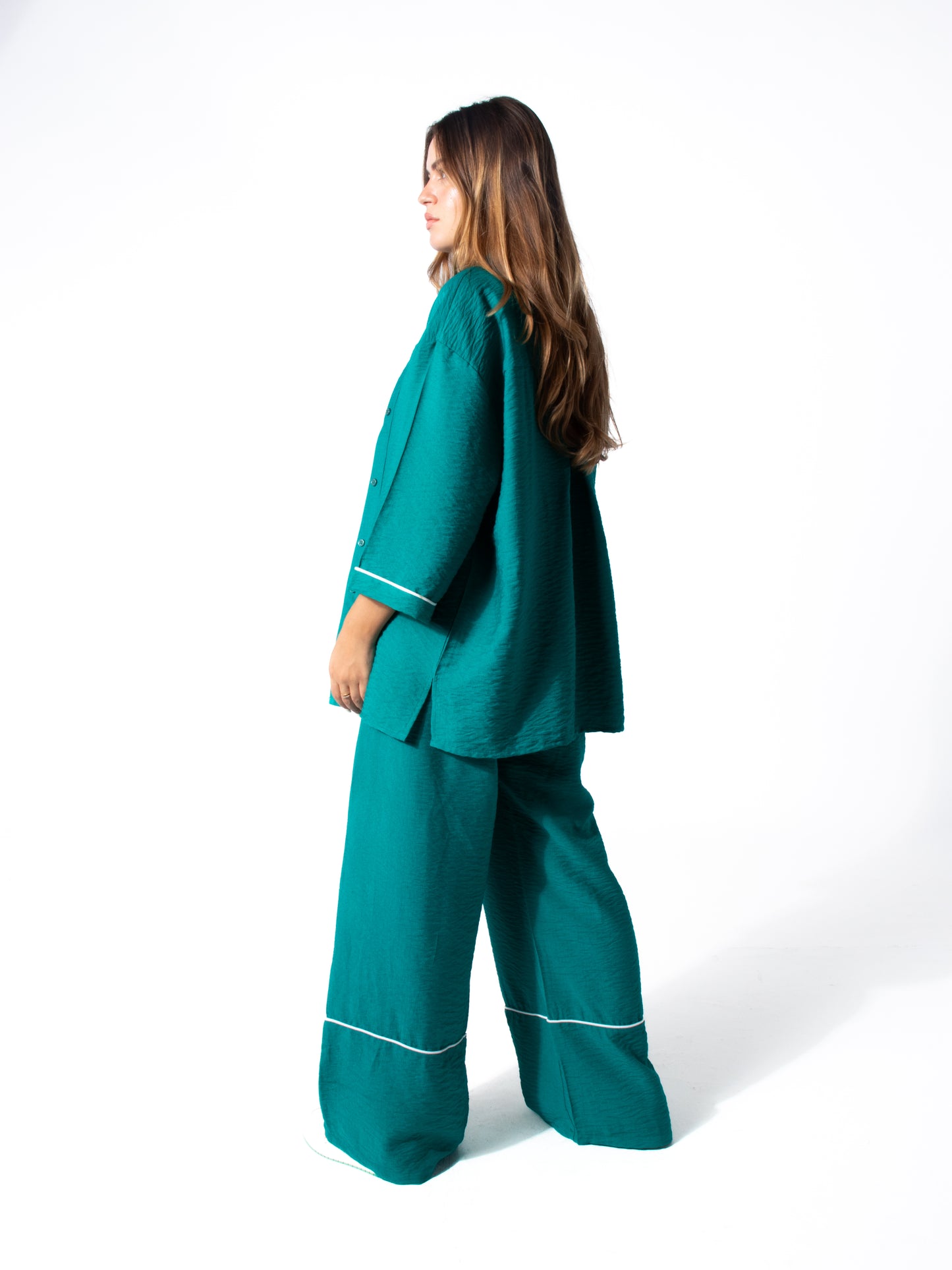 Edgy Linen Set in Green